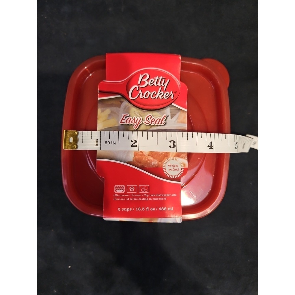 Betty Crocker 3 Pack Storage Containers Easy Seal 2 Cups 16.5 fl oz 488 ml NEW - Picture 8 of 9